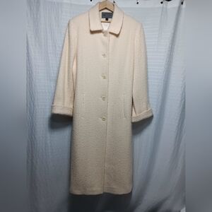 Bromley Collection Wool blend Ladies long Button Down Coat.  Size 10